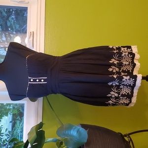Embroidered Black Dress